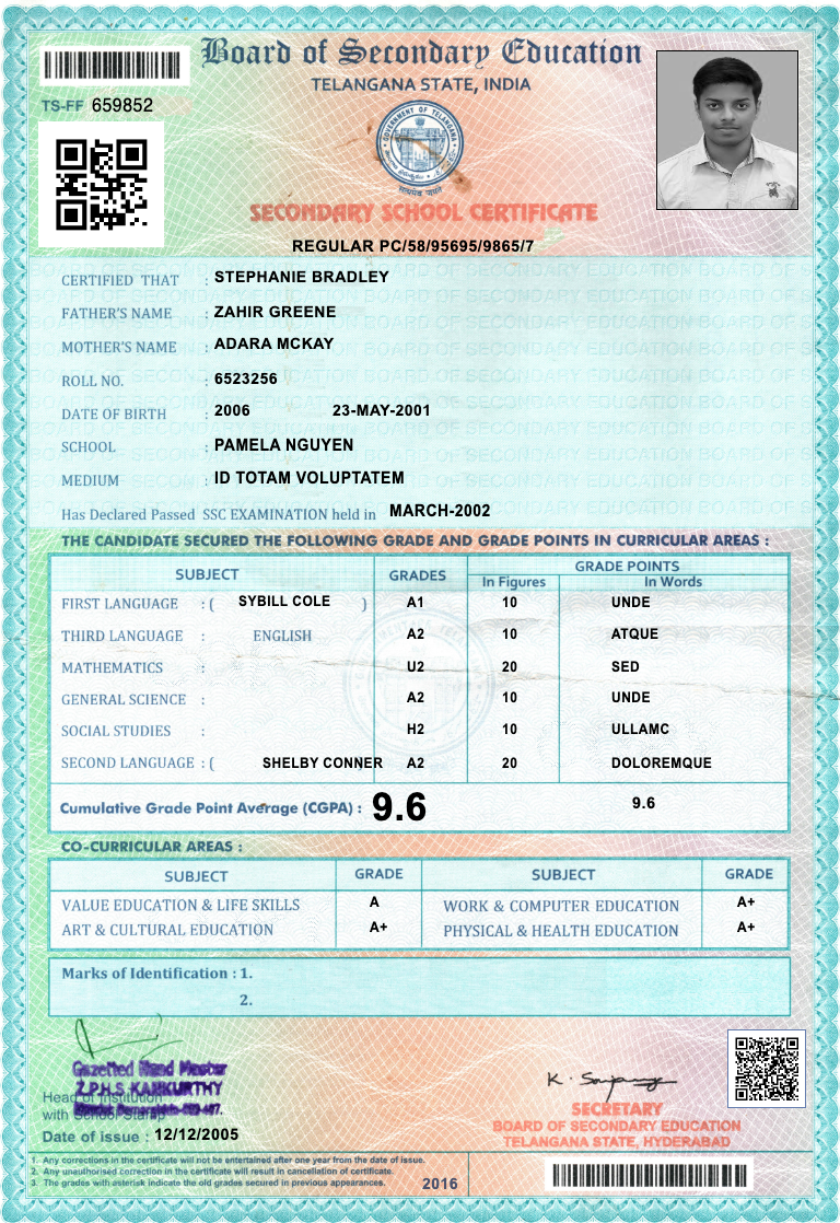 Telangana Marksheet